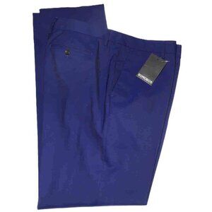 Bonobos Dress Pants Blue Marzotto Italian Wool Flat Front Men's Size 38 X 35